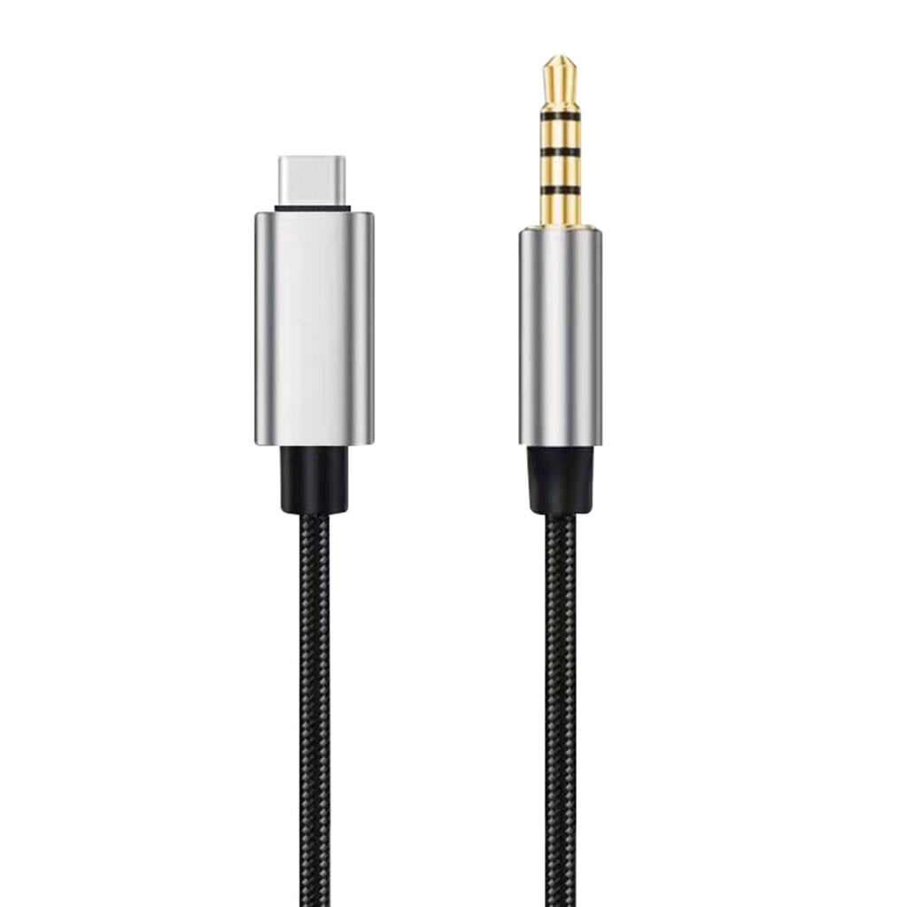 USB C To Auxiliary Cable With Metal Connectors Braided Cord For Live Broadcasting And Professional Auditory Equipment