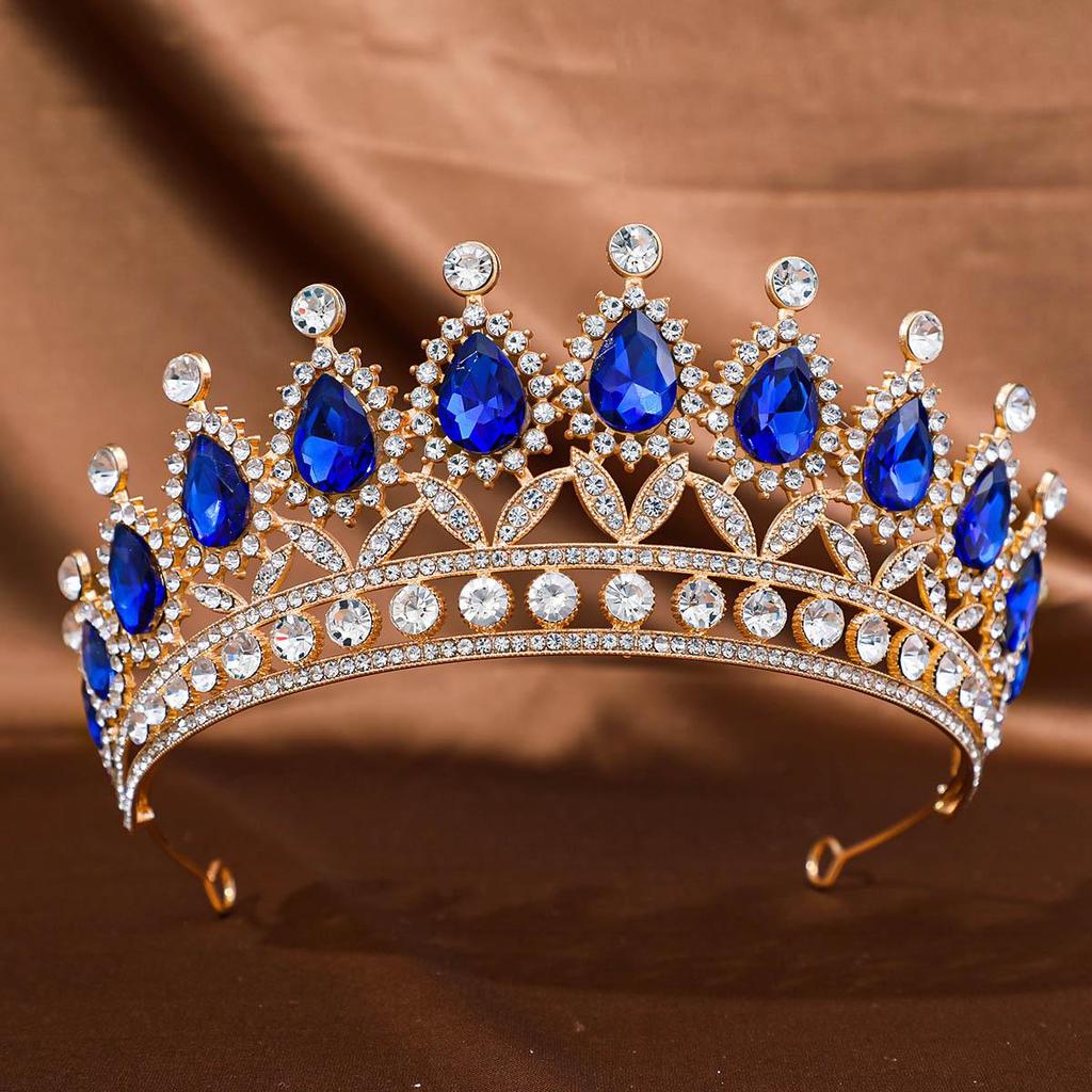 European & American Tiara Bridal Headwear: Princess Crown with Alloy & Inlaid Diamonds