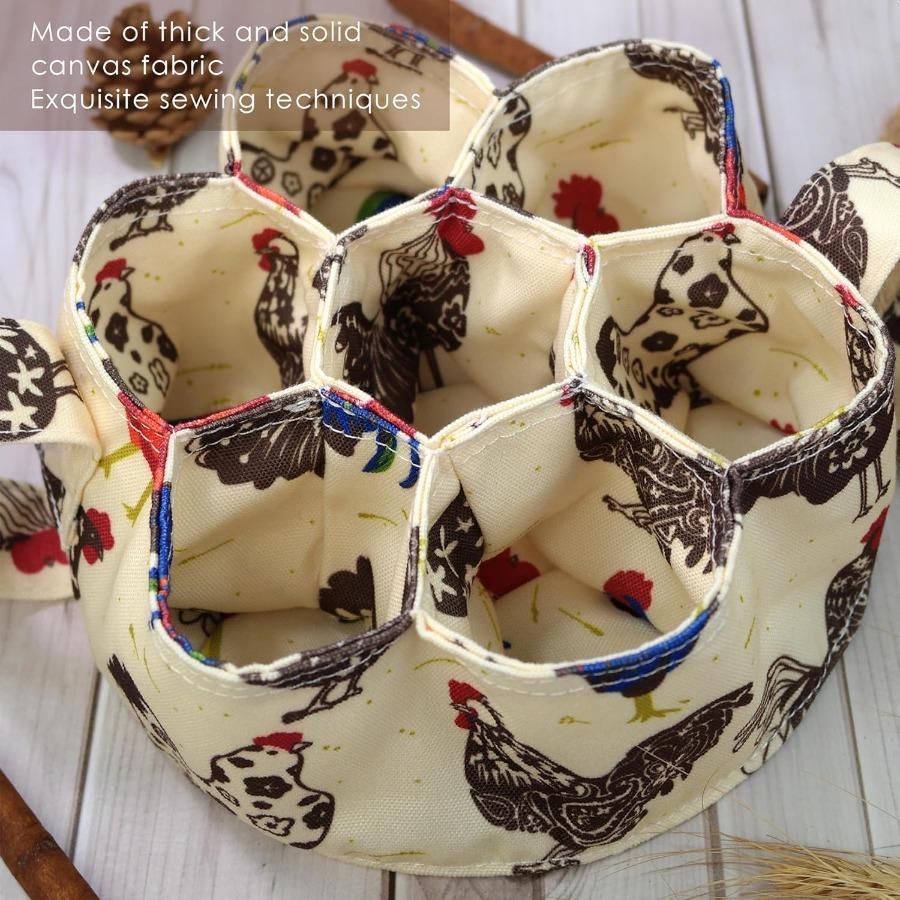 Egg Collecting Basket 7 Pouches Eggs Gathering Holder Bags for Chicken Coop Henhouse Farmhouse Garden Hen Duck Goose Eggs