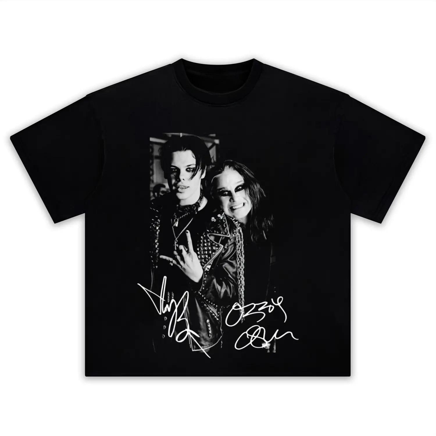 

YUNGBLUDOzzy Osbourne 100Cotton shirt unisex Retro Y2k hiphop 2026 Summer Unisexs Oneck Short sleeve graphics Tshirt fan gift S