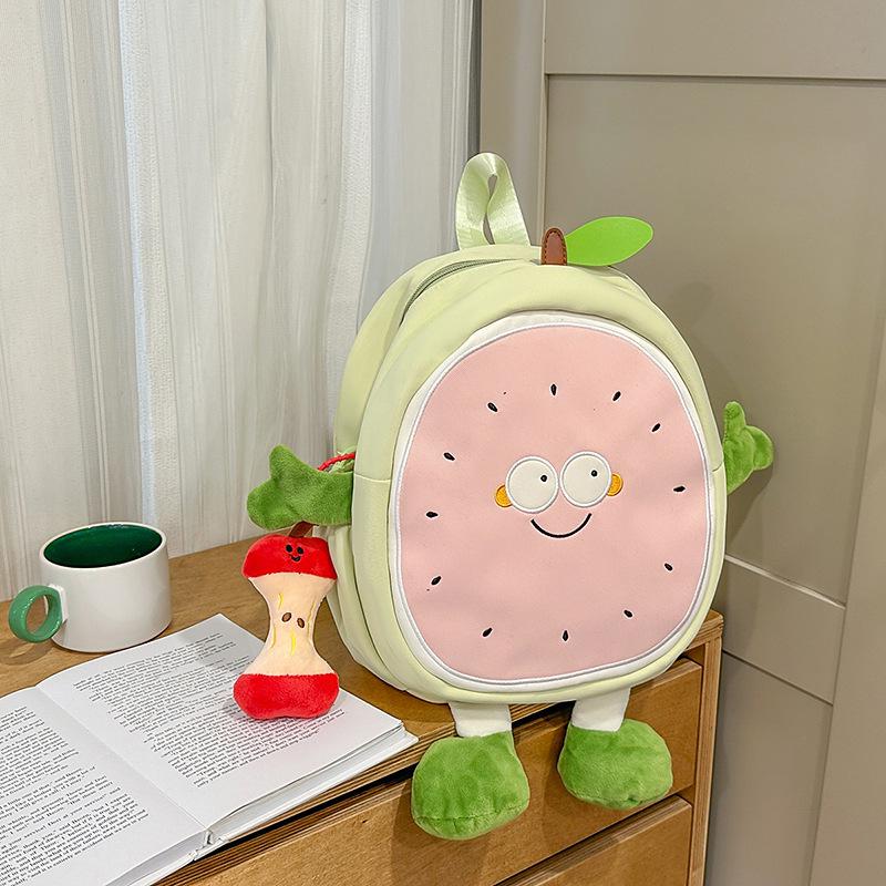 Rucsac Cartoon Proaspăt Pepene Verde 2025: Rucsac Școlar Studențesc de Mare Capacitate & Geantă Crossbody Super Drăguță