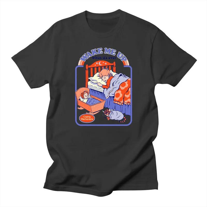 Vintage Tshirt Horror Alien Are Tshirt Men We Here Yet Funny Death Demon Harajuku Men Tee 90 Evil Graphic Camisetas Ropa Hombre