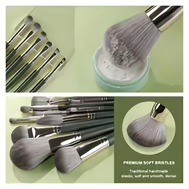 14 Pcs Ultra-Soft Green Makeup Brush Set for Face Eye Beginner-Friendly Cosmetic Tool Kit---### ?