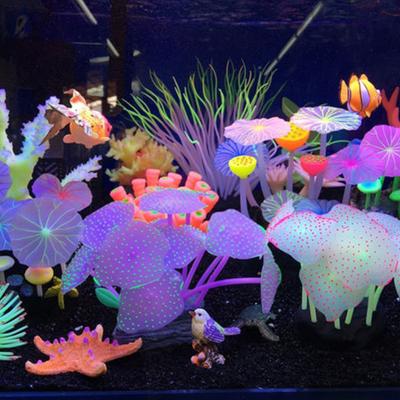 11 Leaf Silicone Artificial  Aquatic  Plant Fishbowl Ornaments Shape Realistic Colorful Aquarium Underwater Decoration Supplies