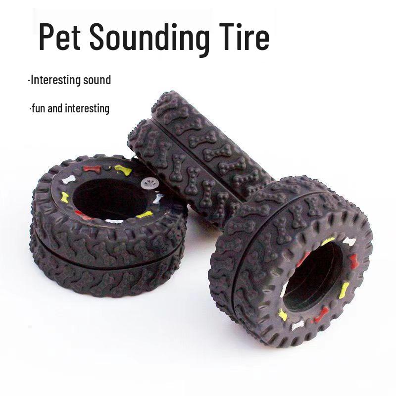 Silicone Squeaky Dental Cleaning Educational Dog Toy Tire