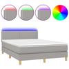 VidaXL Slat Bed Base with Mattress and LED, Upholstered Bed, Double Bed, Adult Bed for Interior Bedroom, 3133637