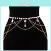 Vintage Metal Waist Chain With Pearl Tassels For Women Summer Fashion Accessory
