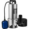 Submersible Water Pump, 1300W 20000L/H, W/ 10 M Cord and Automatic Tethered Float Switch, Stainless Steel and Cast Iron for Dirty or Clean, Empty