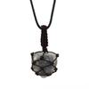 Natural Crystal Tiger Stone Agate Heart-Shaped Love Hand-Woven Mesh Pocket Pendant Necklace N704