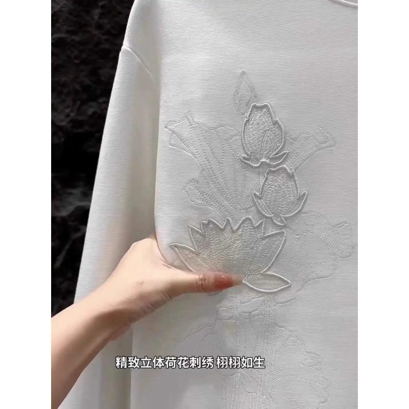 Nová podzimní móda Čínský styl Květinová výšivka Mikina Muži Kulatý výstřih Ležérní Všestranná Dlouhý rukáv