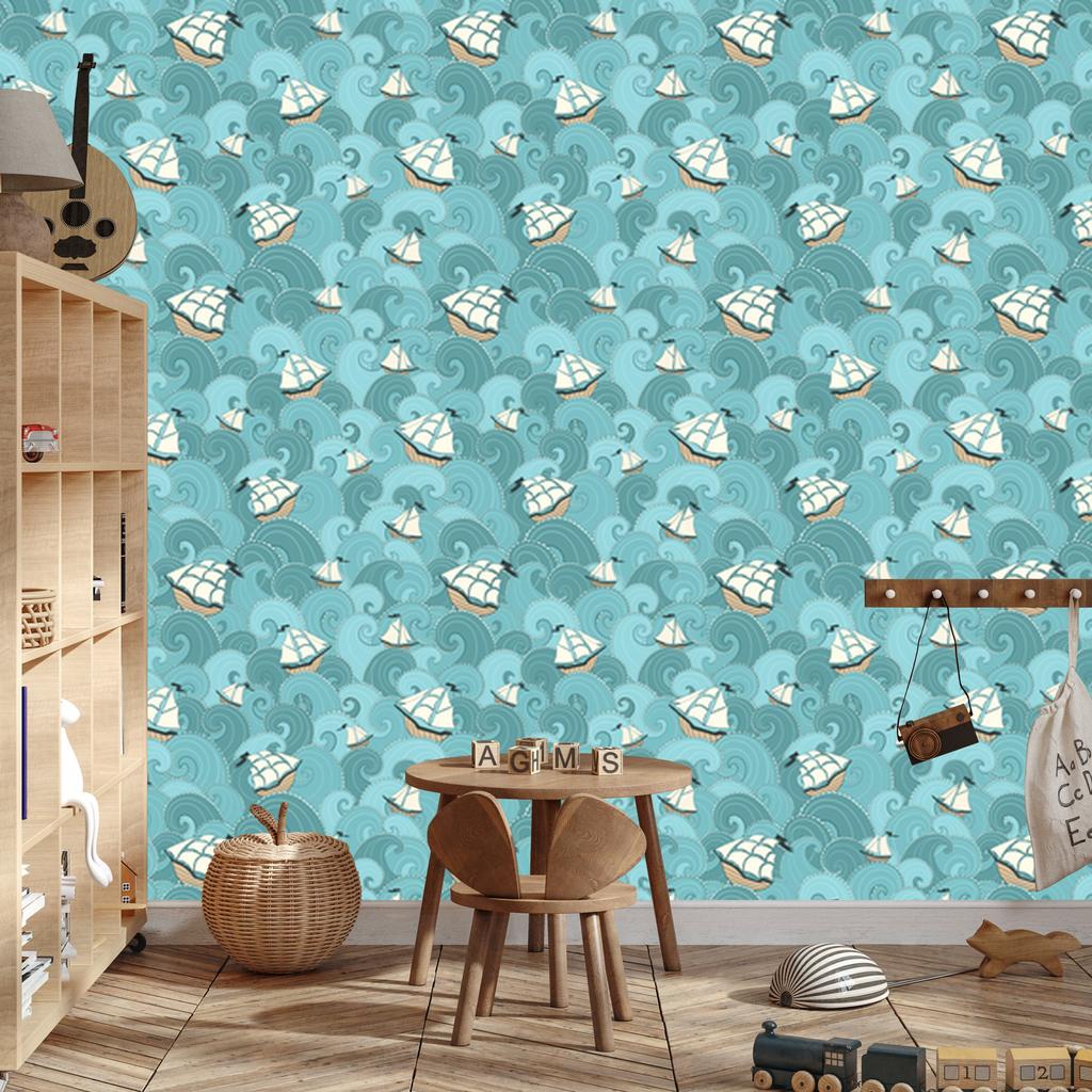 Wallpaper Sailing ships at sea for living room and bedroom 50x1000