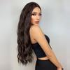 Parrucche sintetiche ondulate lunghe marrone scuro Parrucche per capelli per donne Parrucche cosplay quotidiane a onde profonde Resistenti al calore