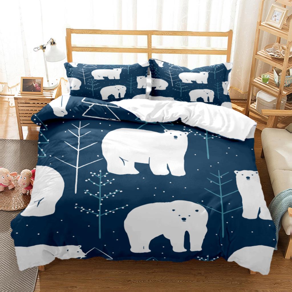 Cartoon Little Bear HD Print Bedding SetKing Size Bedding Setgirl's Bed Double Bed Duvet Covers Pillowcase Bedding Set