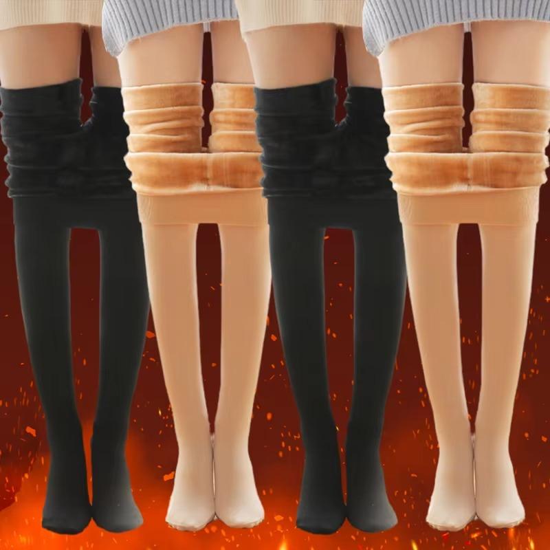 1/2Pcs Women Thermal Stockings Winter Warm Elastic Slim Fleece Tights Pantyhose Thicken Plush High Waist Leggings Stocking Pants