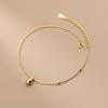 Bijoux  925 Sterling Silver Snake Chain Glossy Ball Beads Anklet