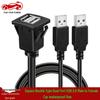 Waterproof Dual-Port USB3.0/2.0 Square Buckle for Car/Yacht/Motorcycle Dashboard