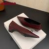 Fashion 2025 New Fashion Shallow Ladies Low Heel Pumps Shoes Luxury Female Pointed Toe Footwear Slip On Women Heeled Shoes
