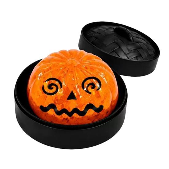 Soft Squeeze Toys Halloween Stress Relief Dumpling Toy with Steamer Glitter Ball Fidget Toy Anxiety Relieving Steamed Bun for Holiday Gift