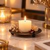 3pcs Iron Material Iron Plate Candle Holder Tabletop Design Decorative Candle Plate  Candles