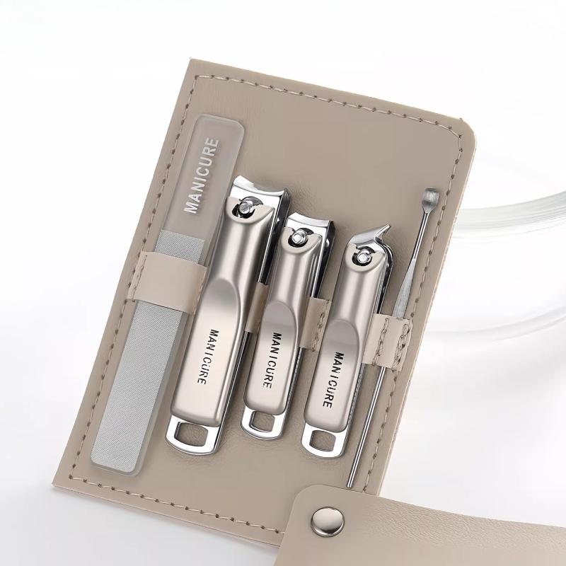 Premium Nail Clipper Set With File Glass Nail Buffer Portable Manicure Pedicure Kit For Home Travel