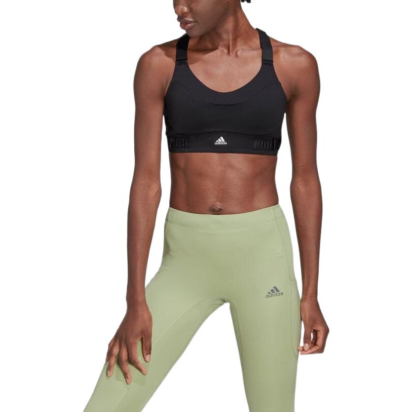 Adidas Solid Color Logo Print Adjustable Strap Sports Bra Women underwear Black HA0071