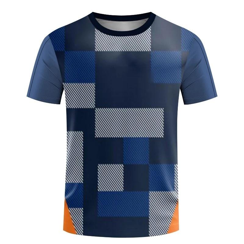 Colorful Stripes Pattern T-Shirt For Men Geometric Stars 3D Printed Tees Casual Unisex Short Sleeve O-Neck Tops Sports T Shirts