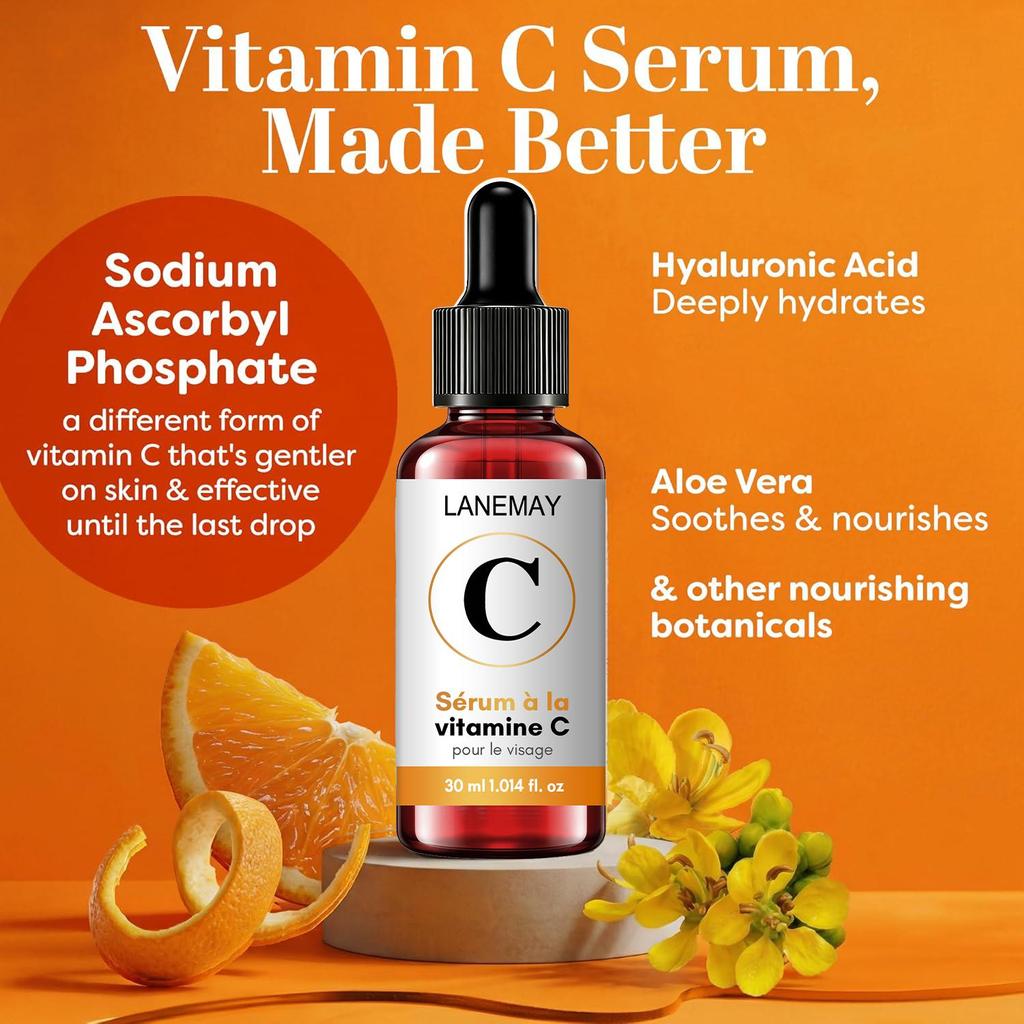 VITAMINE C SERUM-Brightens & Evens Skin Tone-Nourishes & Hydrates-Fades The Look Of Dark Spots-Suitable For All Skin Types, 30ml