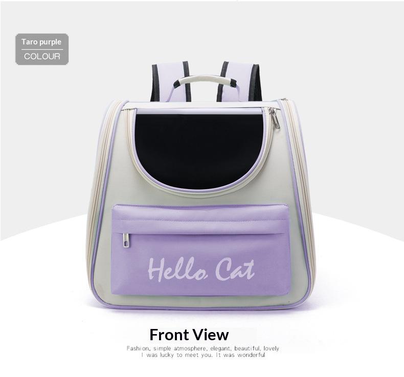 Large Lightweight Anti-Scratch Portable Cat and Small Dog Bag with Pocket Modern Cute Pet Backpack with Zipper Closure