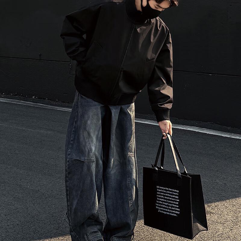 Homlean Men's Retro Stand Collar Flight Bomber Jacket HJ32