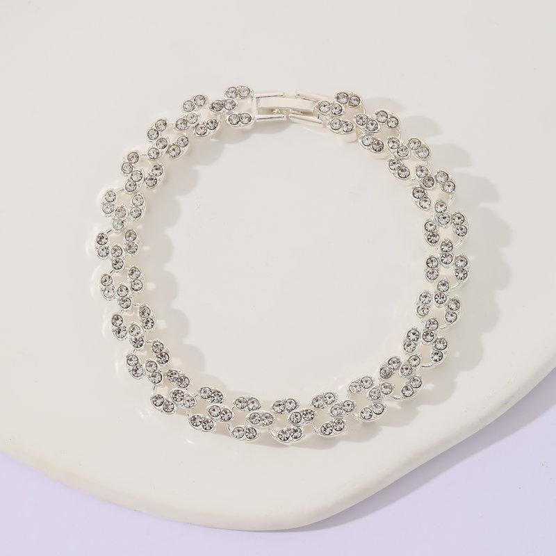 

Versatile diamond-set geometric personality bracelet simple luxury metal chain accessories temperament jewelry jewelry срібний