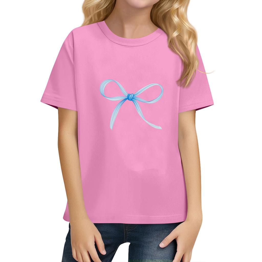 Children's Daily Casual Short-sleeved Color Tops T-shirt