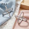 Durable Scarf Fastener Rhinestone X-Shape Ring, Metal Geometric Clip, Sparkling Buckle Slide Ring for Women Silk Scarves Neckerchiefs Shawls Shirts