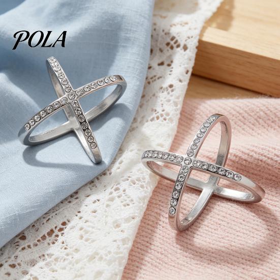 Durable Scarf Fastener Rhinestone X-Shape Ring, Metal Geometric Clip, Sparkling Buckle Slide Ring for Women Silk Scarves Neckerchiefs Shawls Shirts