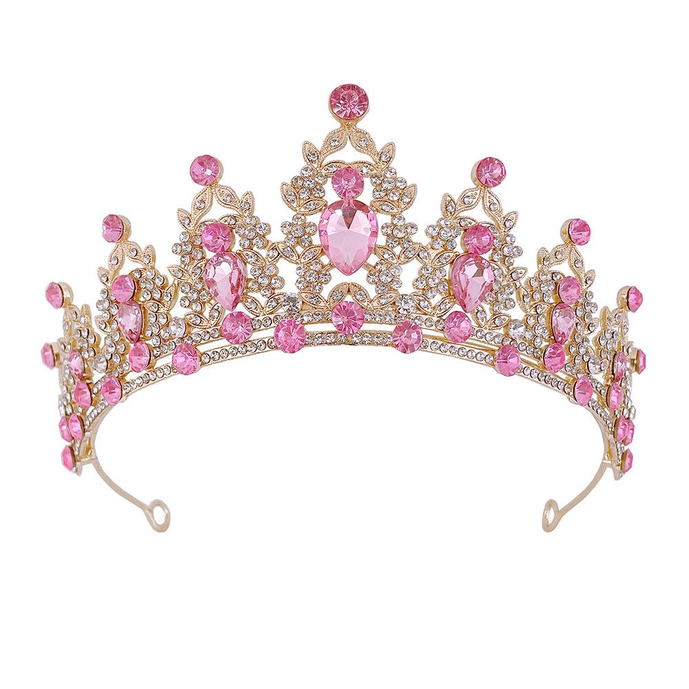 Purple Bridal Tiara Baroque Crown Rhinestone Tiara Princess Crown Wedding Hair Accessories Dress Accessories