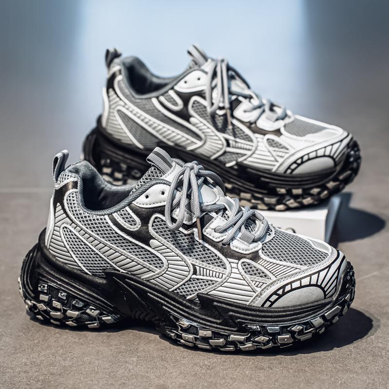 New Fashion Men 's Four Seasons Comfortable Thick Sole Shoes Students BoysTrending Soft Sole Breathable Casual Running Sneakers