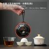 Ceramic travel tea set, one pot, three cups of Kuaike cup, outdoor round road car portable camping Kung Fu tea set