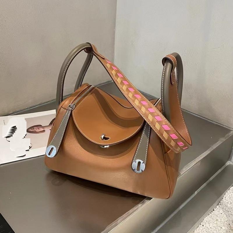 

25 Новая женская сумка из натуральной кожи Swift, первый слой коровьей кожи, цветная блочная плетеная сумка-медицинская коробка Lindi, на одно плечо, ручная, трансграничная партия 26x12x18cm коричневый