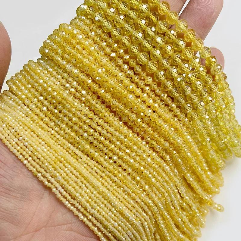 Perline in Pietra di Zircone Naturale Sfaccettata da 2mm/3mm/4mm per la Realizzazione di Bracciali Collane Anelli Catene per la Vita Accessori Gioielli Fai da Te Brillanti