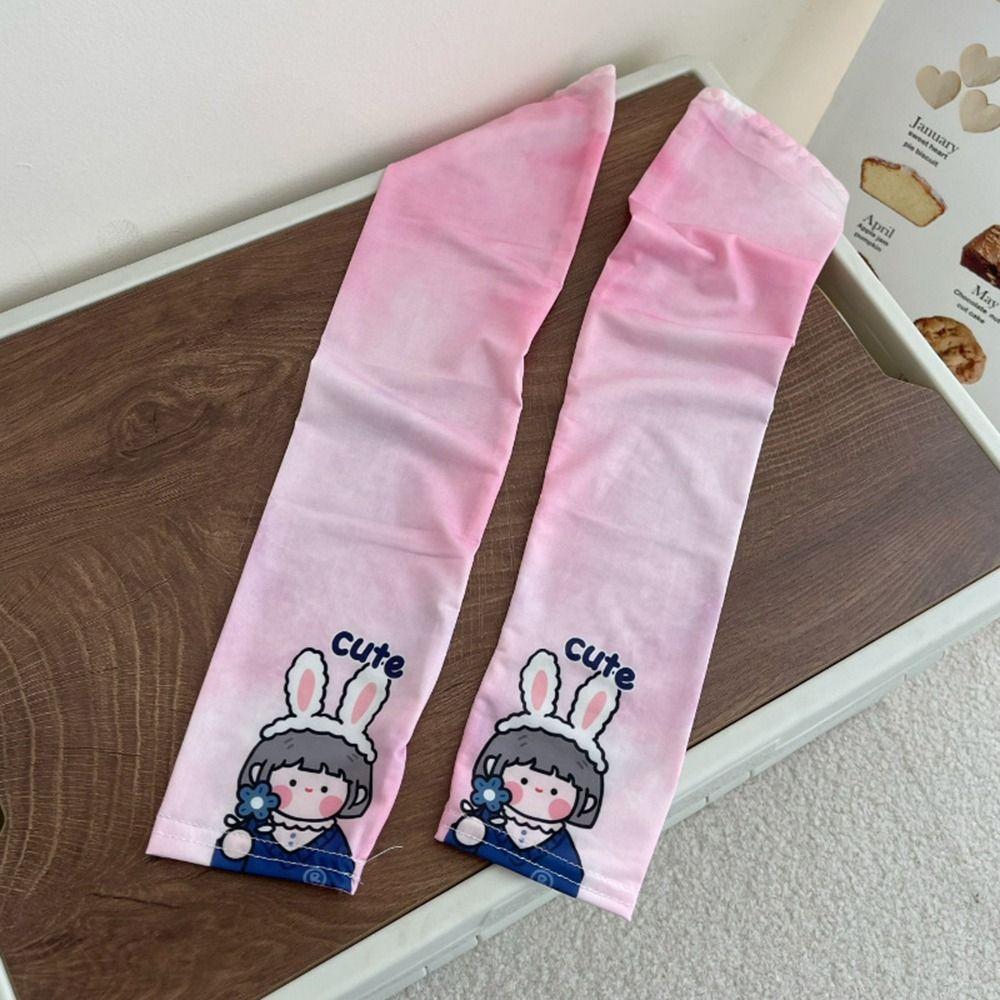 Long Sleeves For Girl Ice Silk Sleeve Cartoon Arm Sleeves Cooling Sleeves Sun Protection Sleeves