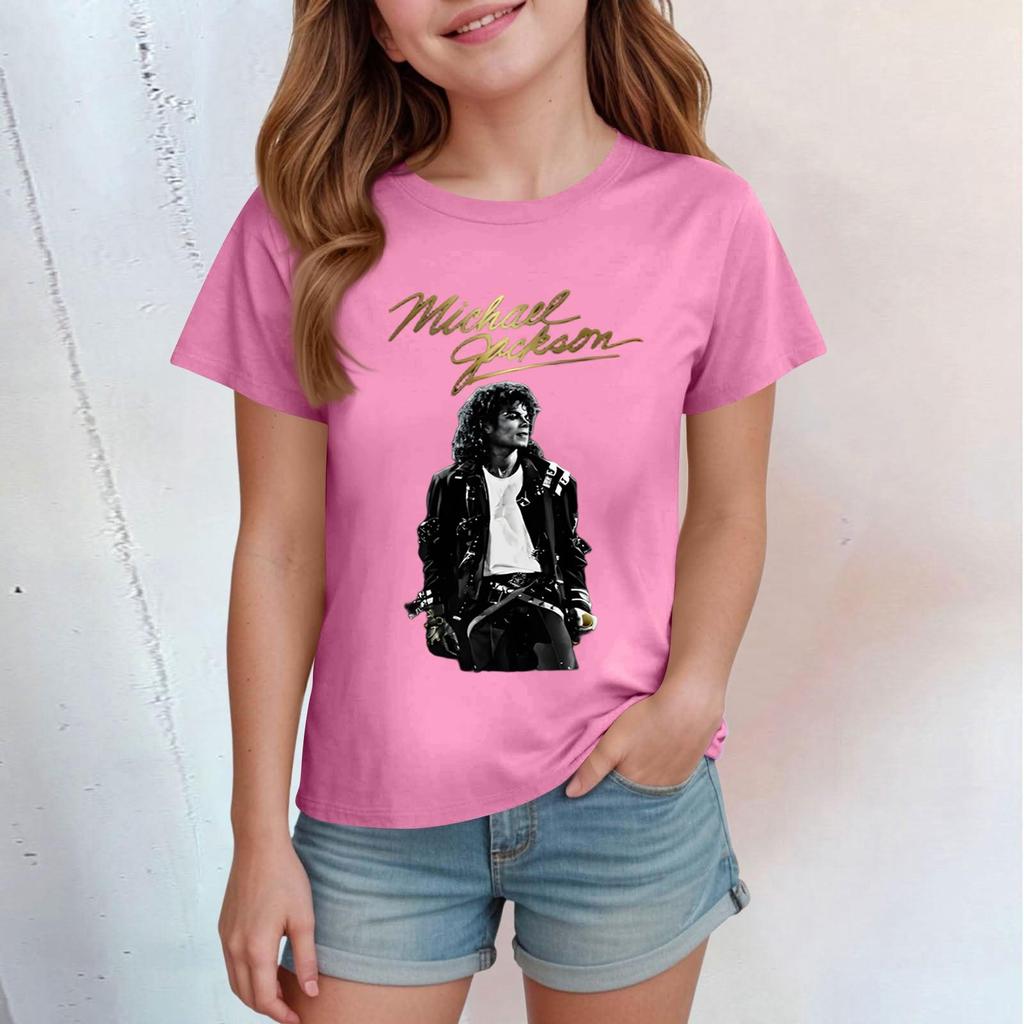 Kids Print Round Neck Short Sleeve Casual T-shirt