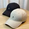 New style hats for men and women with small letters for spring and summer P Soft-top baseball cap with wide brim for large head sizes, casual cap for