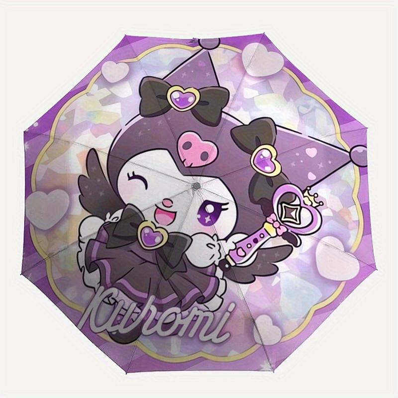 Kuromi,Cute Automatic Umbrella-Foldable, Durable 8-Bone Design, Compact and Stylish, Great for Camping, Halloween, Christmas, Mother's Day T