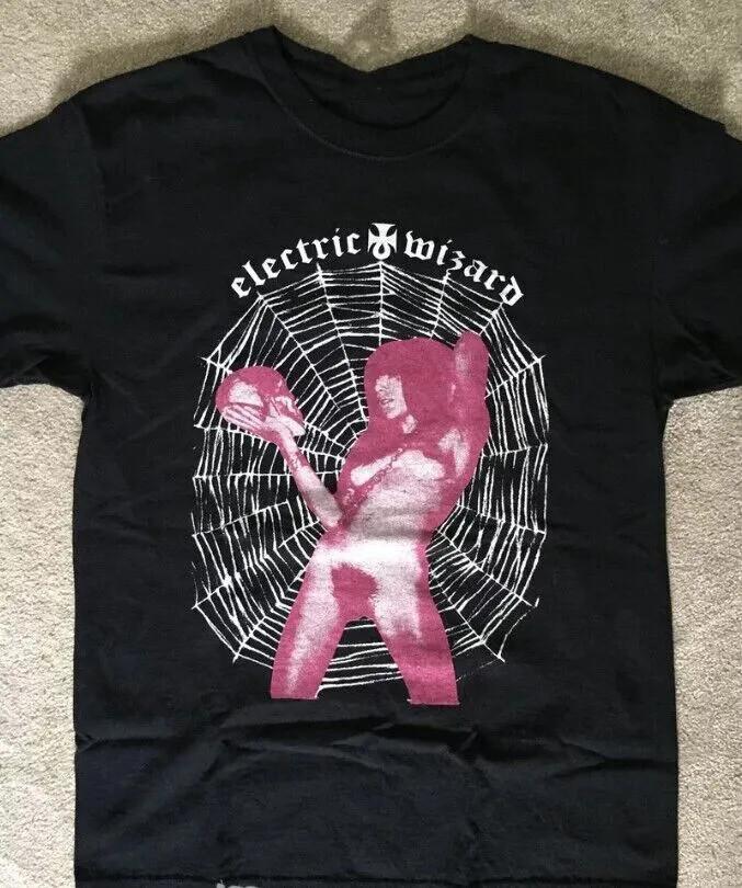 Винтажная черная футболка унисекс с принтом группы Electric Wizard, тяжелый хлопок, все размеры, Тур Концерт PP206 M