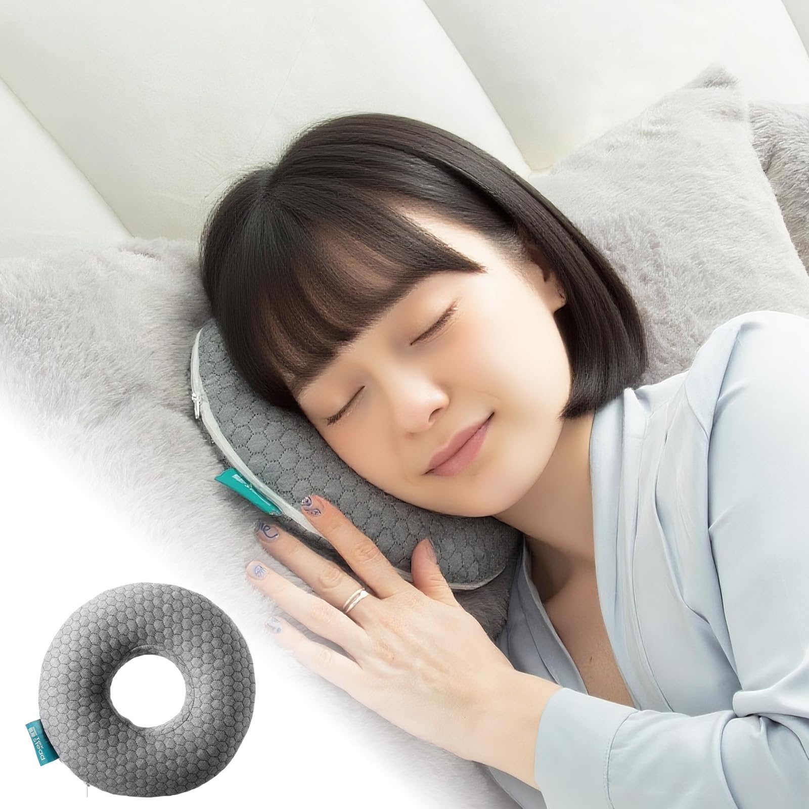 

TEXSTEAD Ear Hole Pillow Piercing Pillow Donut Pillow Side Sleeper Pillow Ear Protection Pillow Odor Resistant Memory Foam Pillow for Ear Pain,