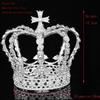 Kryształ Vintage Royal Queen King tiary i korony mężczyźni/kobiety korowód Prom Diadem ozdoby do włosów ślubne akcesoria biżuteria do włosów