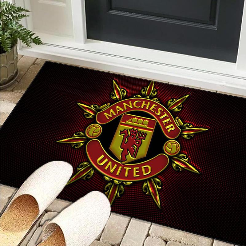 1PC rug Flaming Manchester Crest Carpet, Chair Rug,Area Rug for Office Bedroom living rooms bedroom, Doormat decor Christmas fan gifts