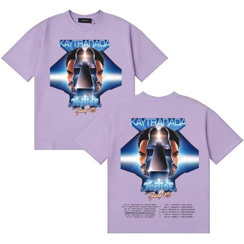 Summer New Album T Shirt Kaytranada Justice Tour 2025 Unisexs Women Y2K Short Sleeve Tshirt High Quality Cotton Clothing Teenagers