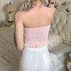 Sexy Strapless Mini Tank Top Women Summer Outdoor Sweet Spicy Short Strapless Tight Body Irregular Breathable Top