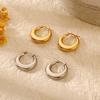 The Same Smooth Hollow Earrings Are Cold and Light Luxury Earrings, Simple and Fashionable, and The Same 18k Real Gold.