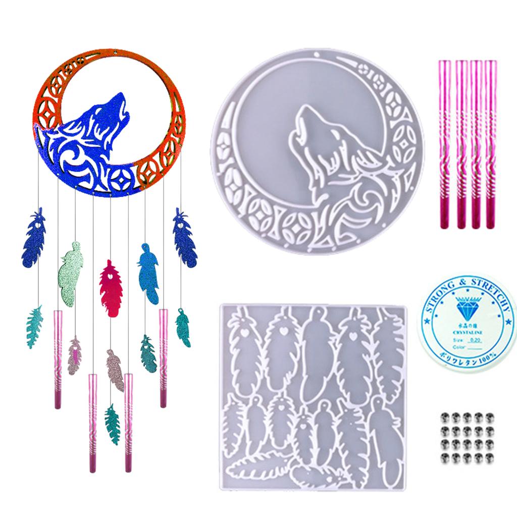 New Creative Silicone Resin Mold Dream Catcher Pendant Home Decoration Wall Hanging Ornament Silicone Molds Wolf Deer